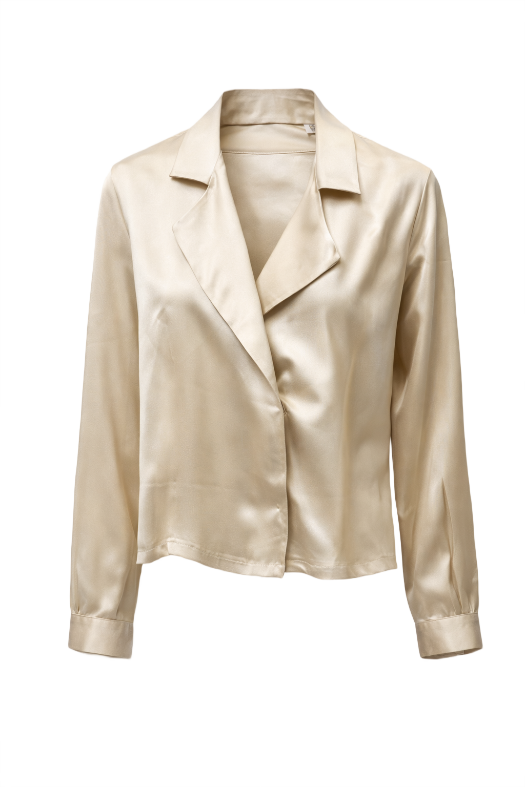 1990s Cream White Silk Blend Blouse - Front View
