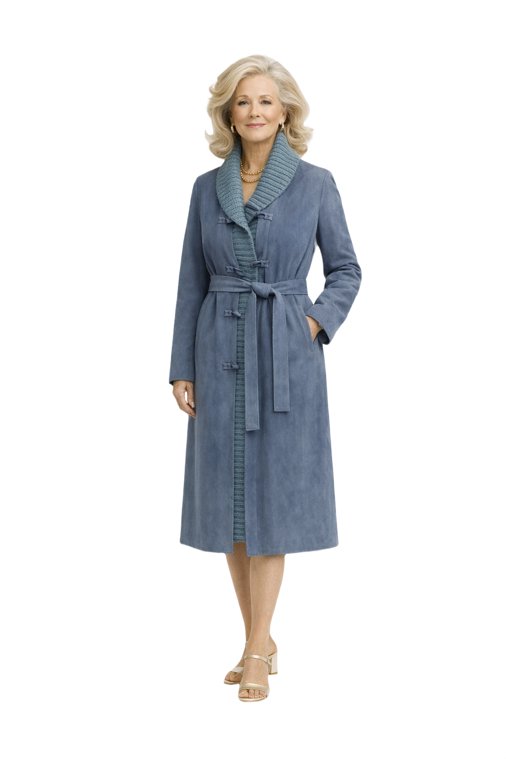 1970s Blue Suede Coat - Model
