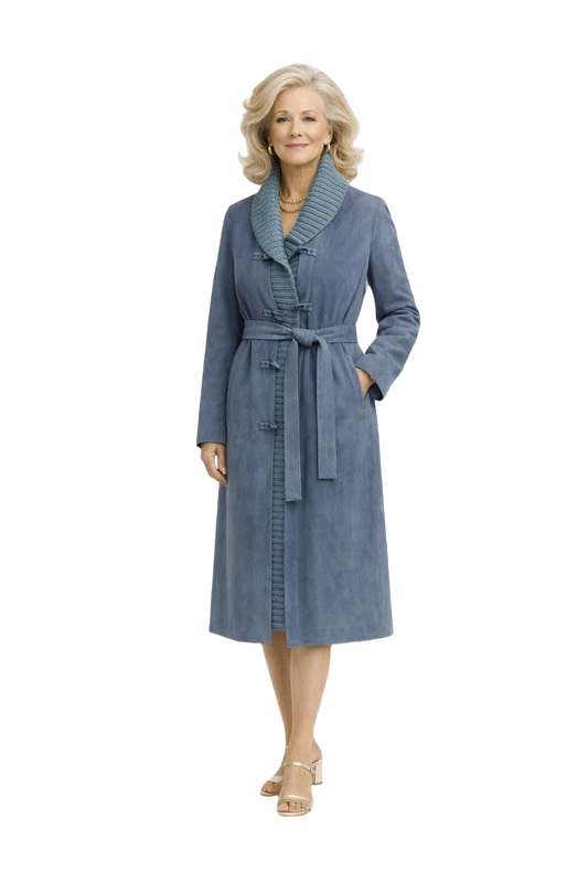 1970s Blue Suede Coat - Model