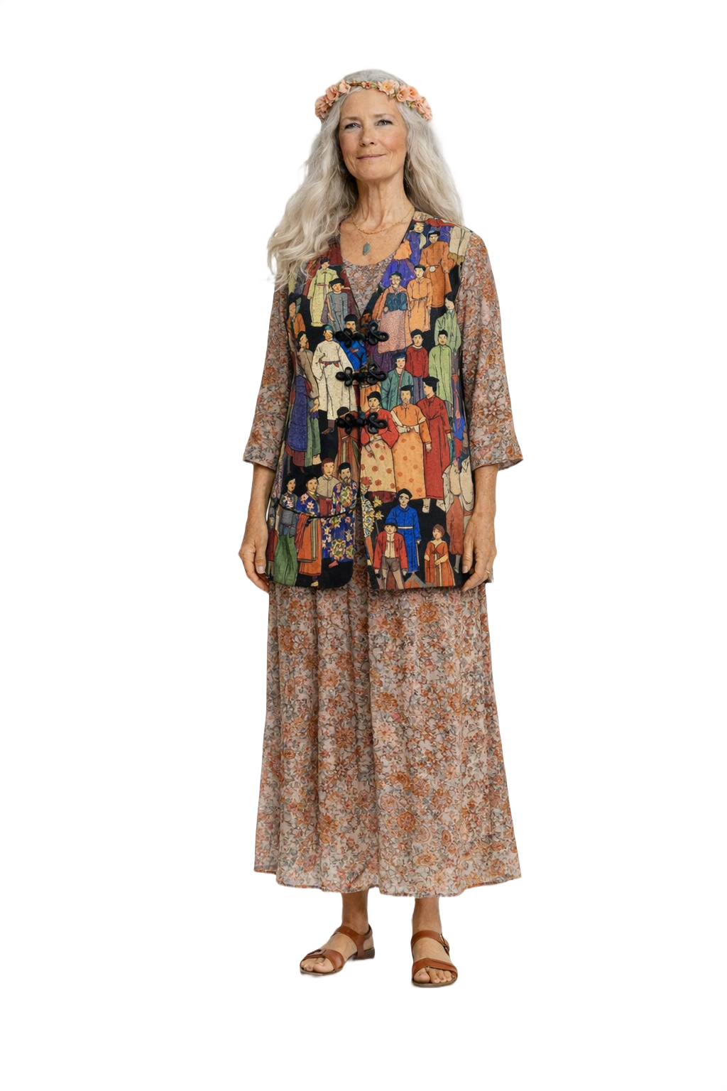 1970s Multi-Color Cotton Vest - Model