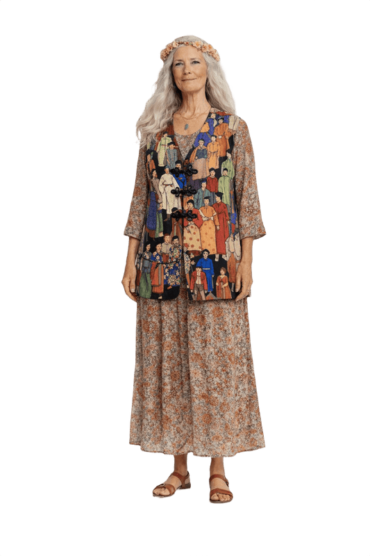 1970s Multi-Color Cotton Vest - Model