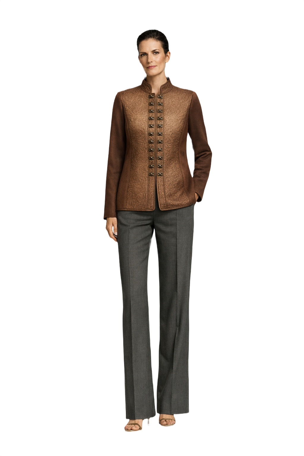 1990s Bronze Wool Blend Jacket - Model