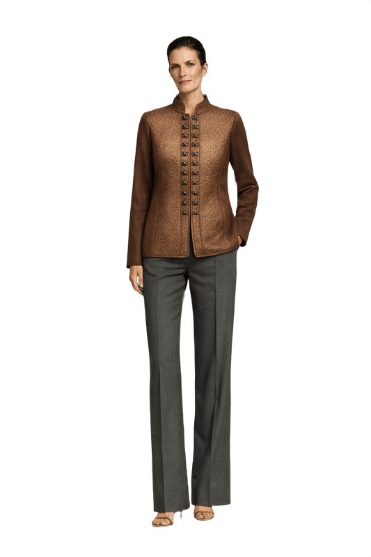 1990s Bronze Wool Blend Jacket - Model