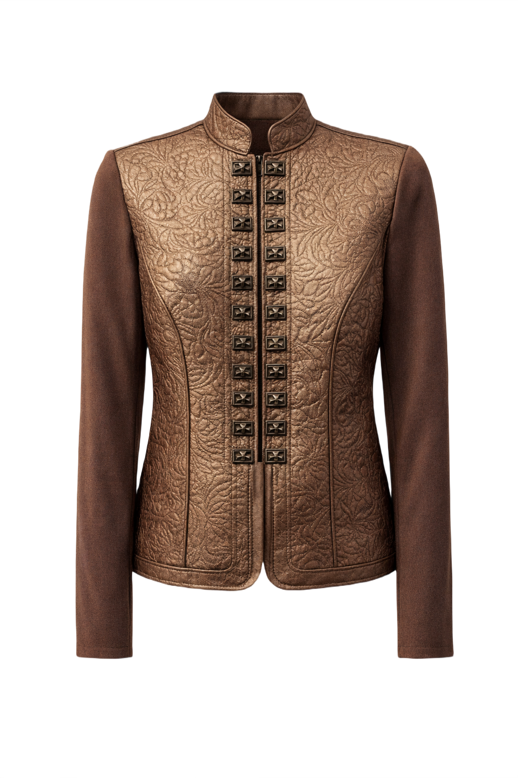 1990s Bronze Wool Blend Jacket - Front View