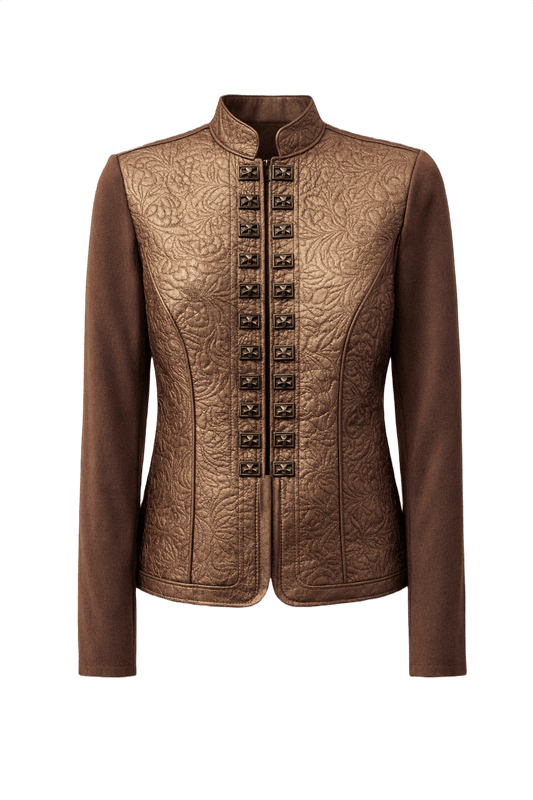 1990s Bronze Wool Blend Jacket - Front View