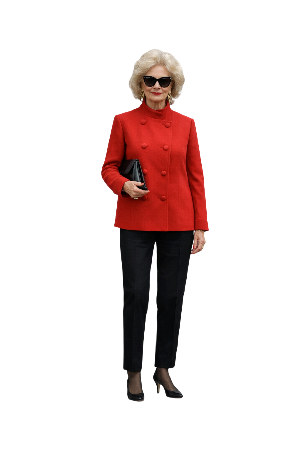 1980s Red Wool Blend Blazer - Model