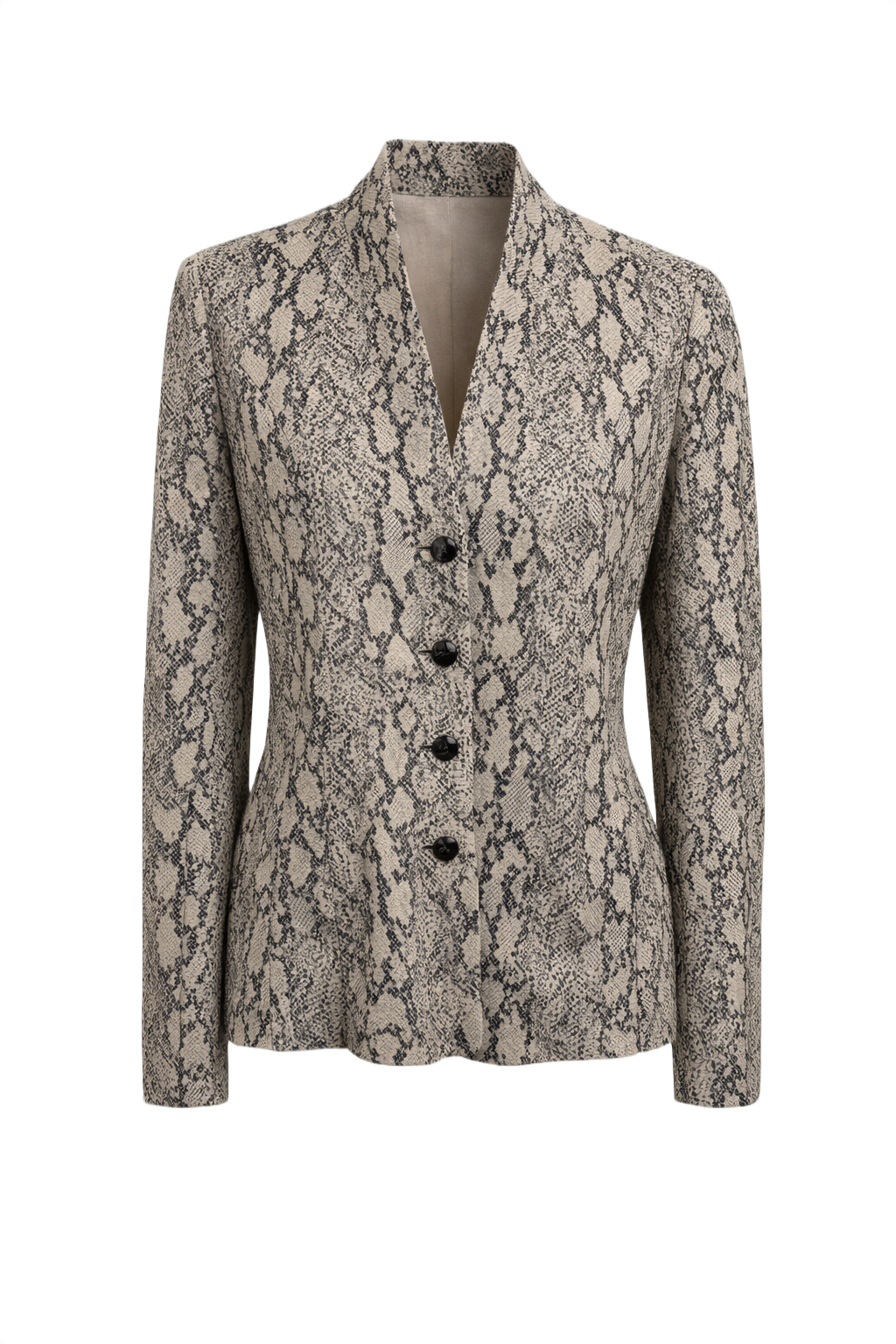 1990s Grey Wool Blend Blazer - Front View