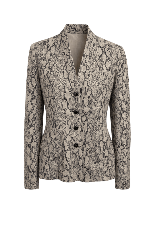 1990s Grey Wool Blend Blazer - Front View