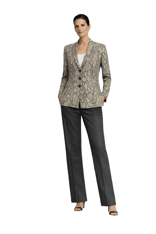 1990s Grey Wool Blend Blazer - Model