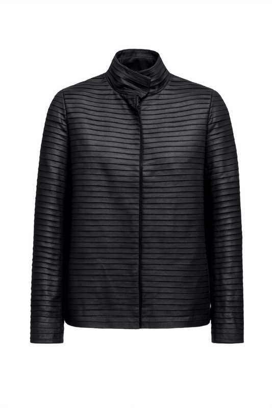 1990s Black Polyester Jacket - Front View