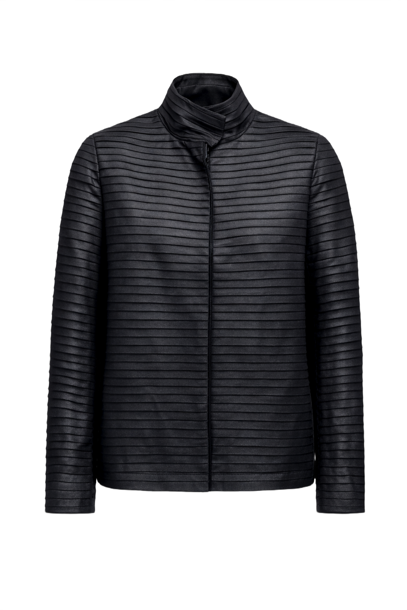 1990s Black Polyester Jacket - Front View