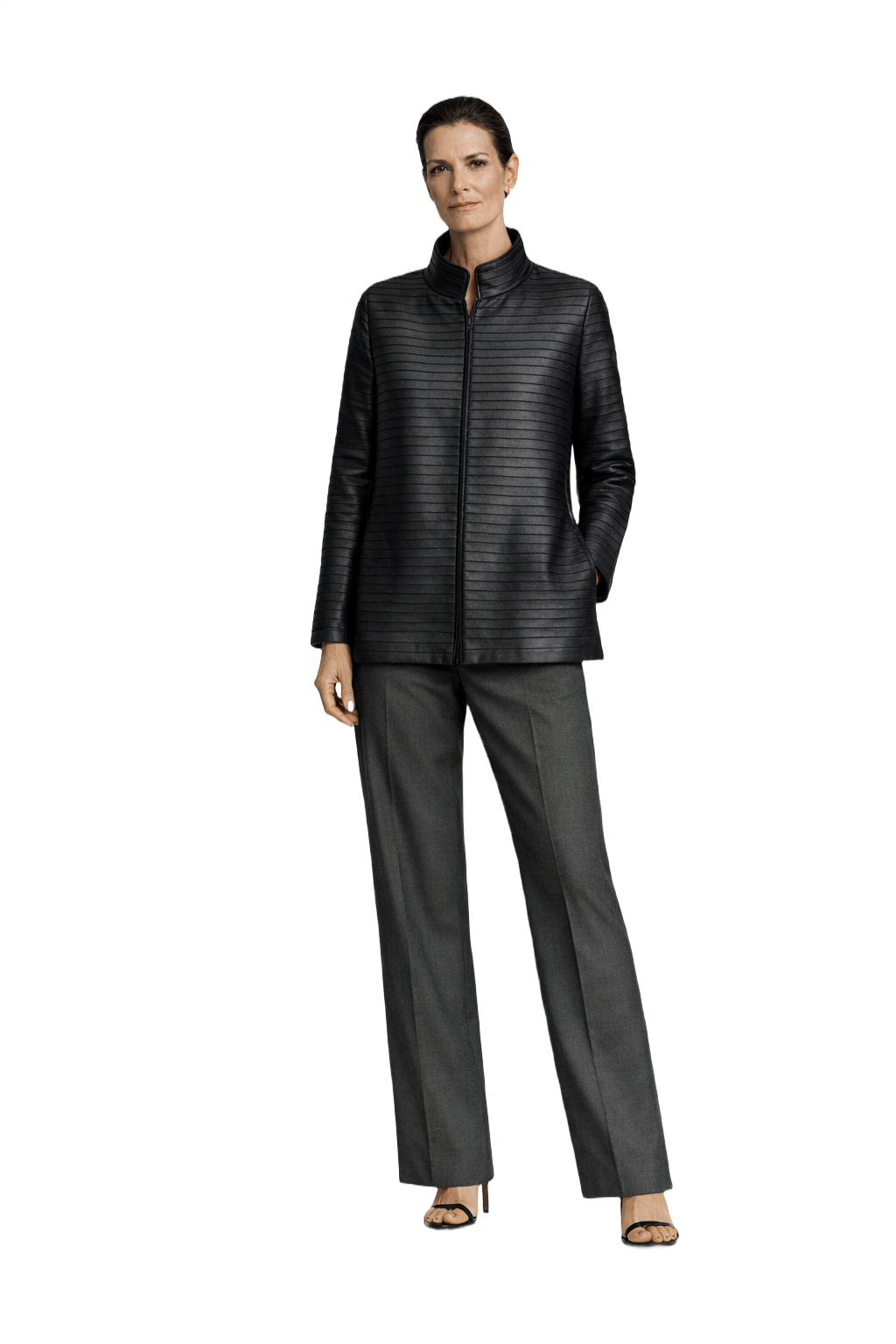 1990s Black Polyester Jacket - Model