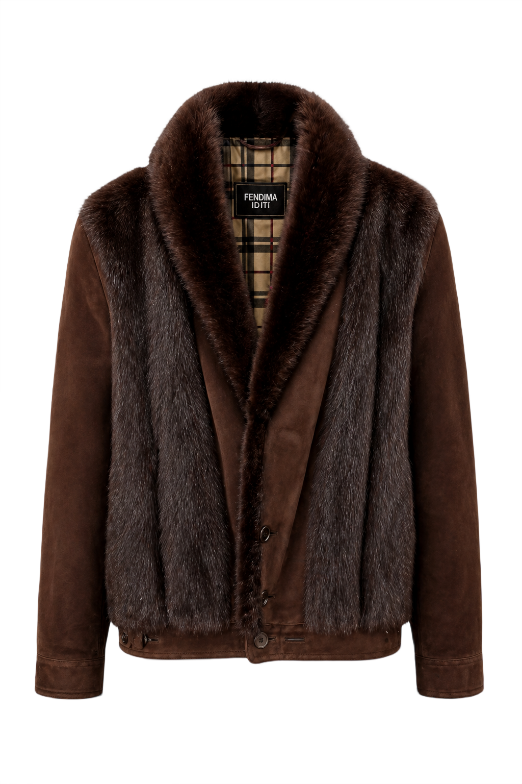 1980s Brown Fur Coat - Front View