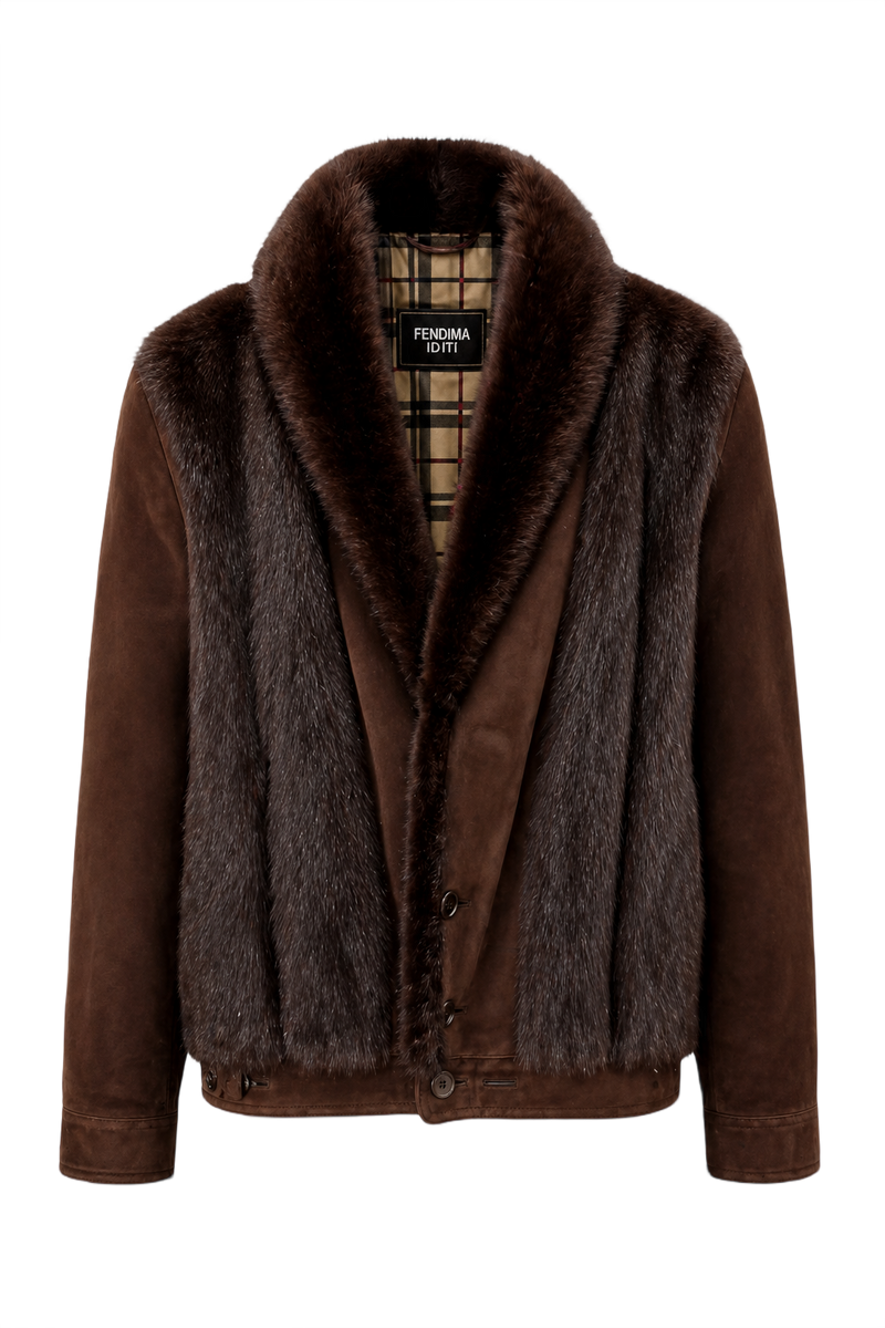 1980s Brown Fur Coat - Front View