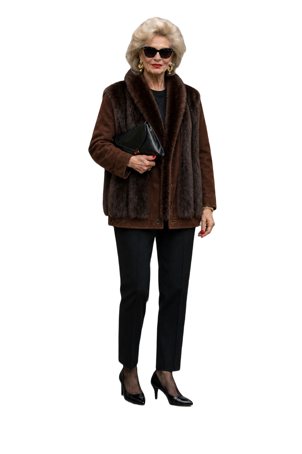 1980s Brown Fur Coat - Model