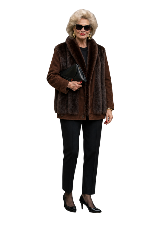 1980s Brown Fur Coat - Model