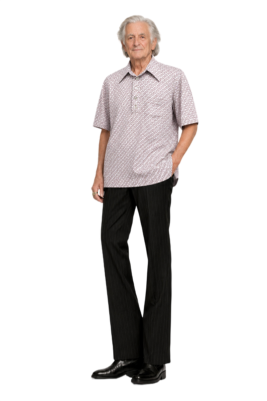 1970s White Polyester Shirt - Model