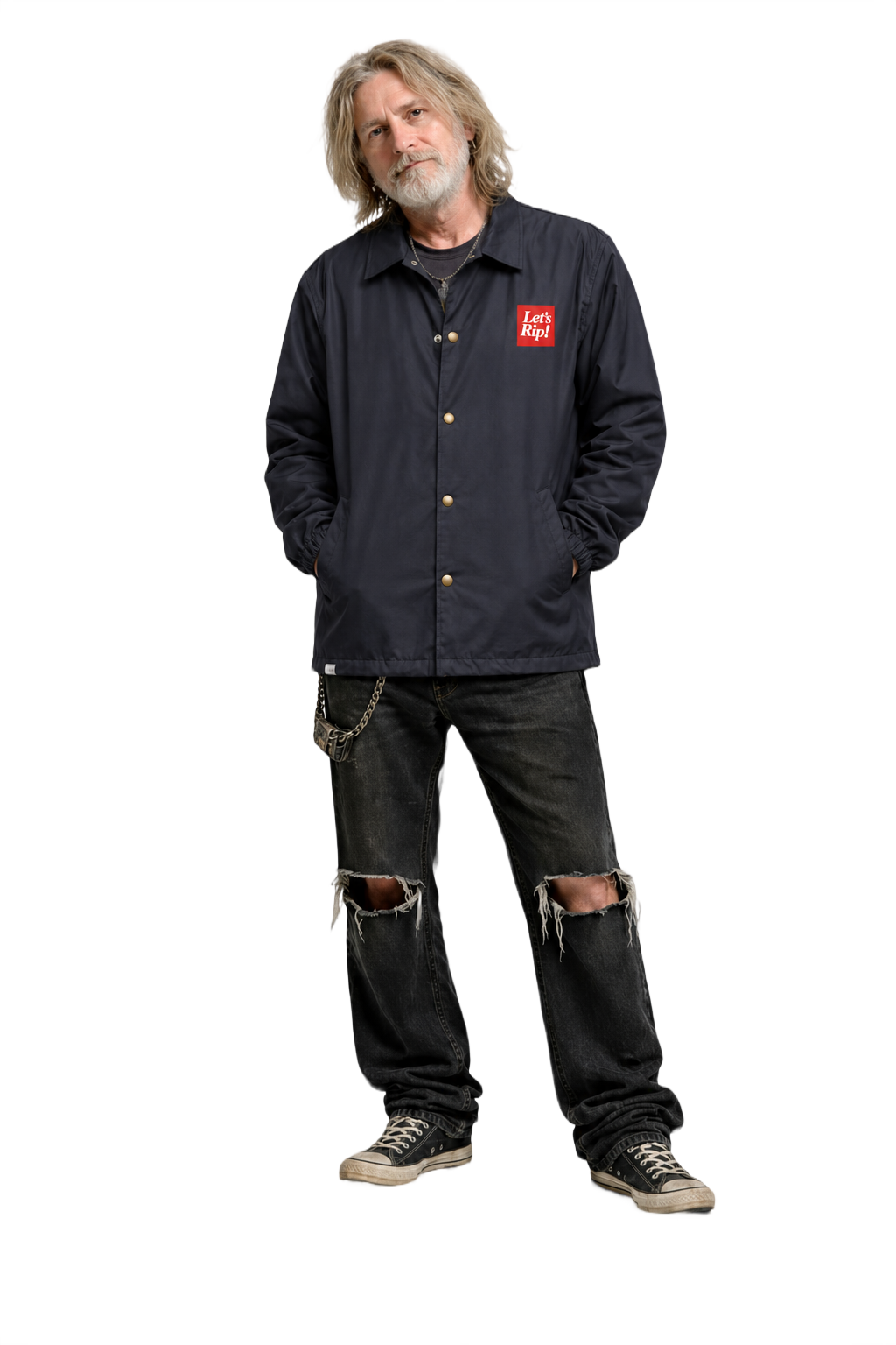 1990s Navy Blue Polyester Jacket - Model