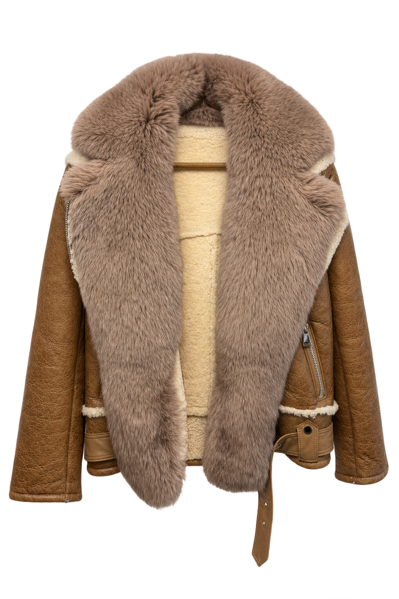1990s Brown Leather Jacket - Front View