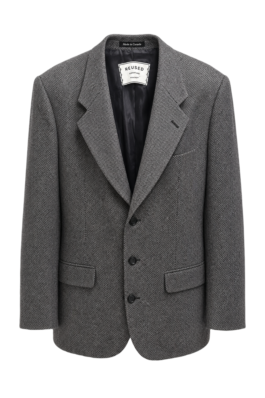 1980s Grey Wool Blazer - Front View