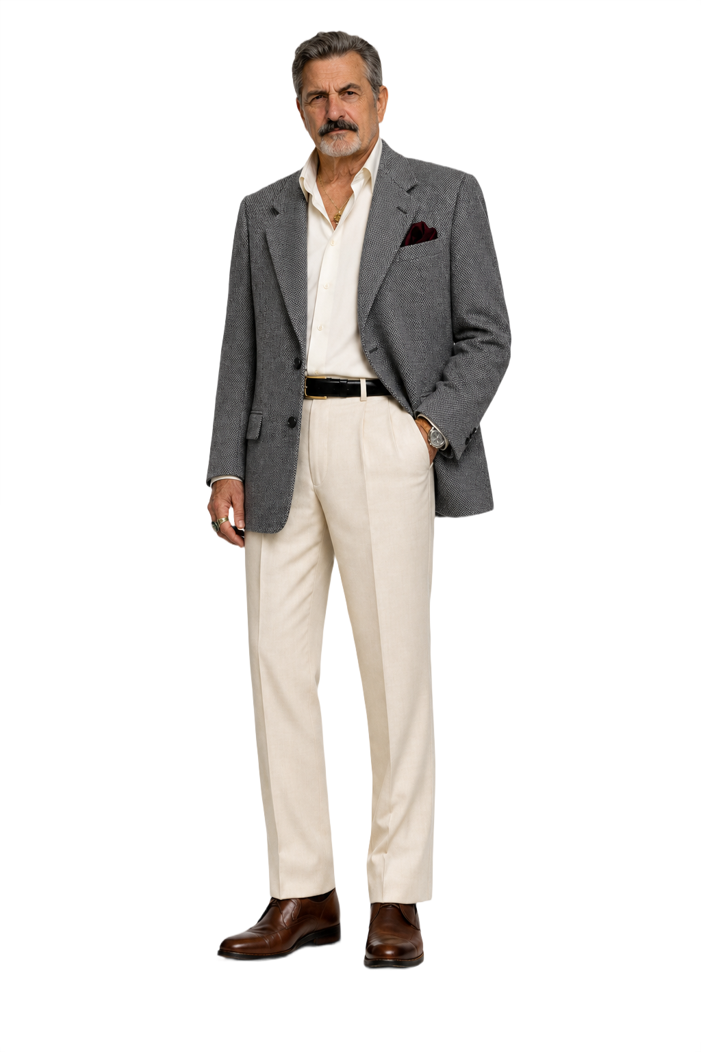 1980s Grey Wool Blazer - Model