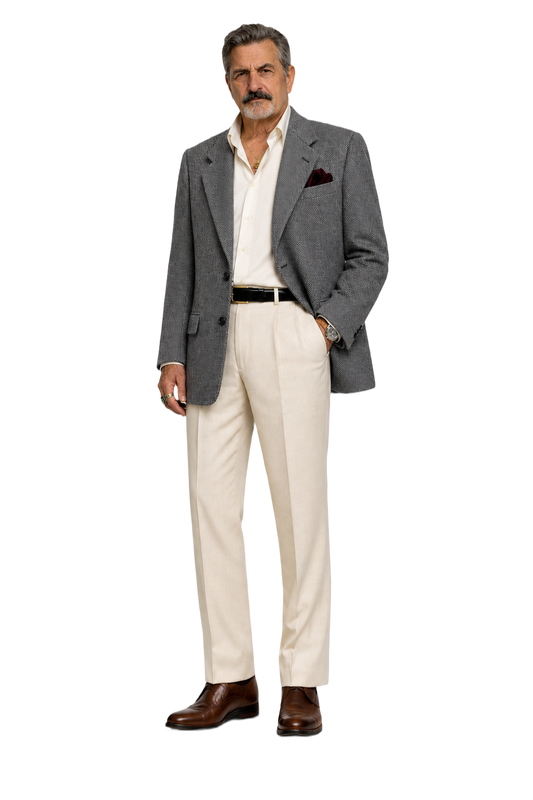 1980s Grey Wool Blazer - Model