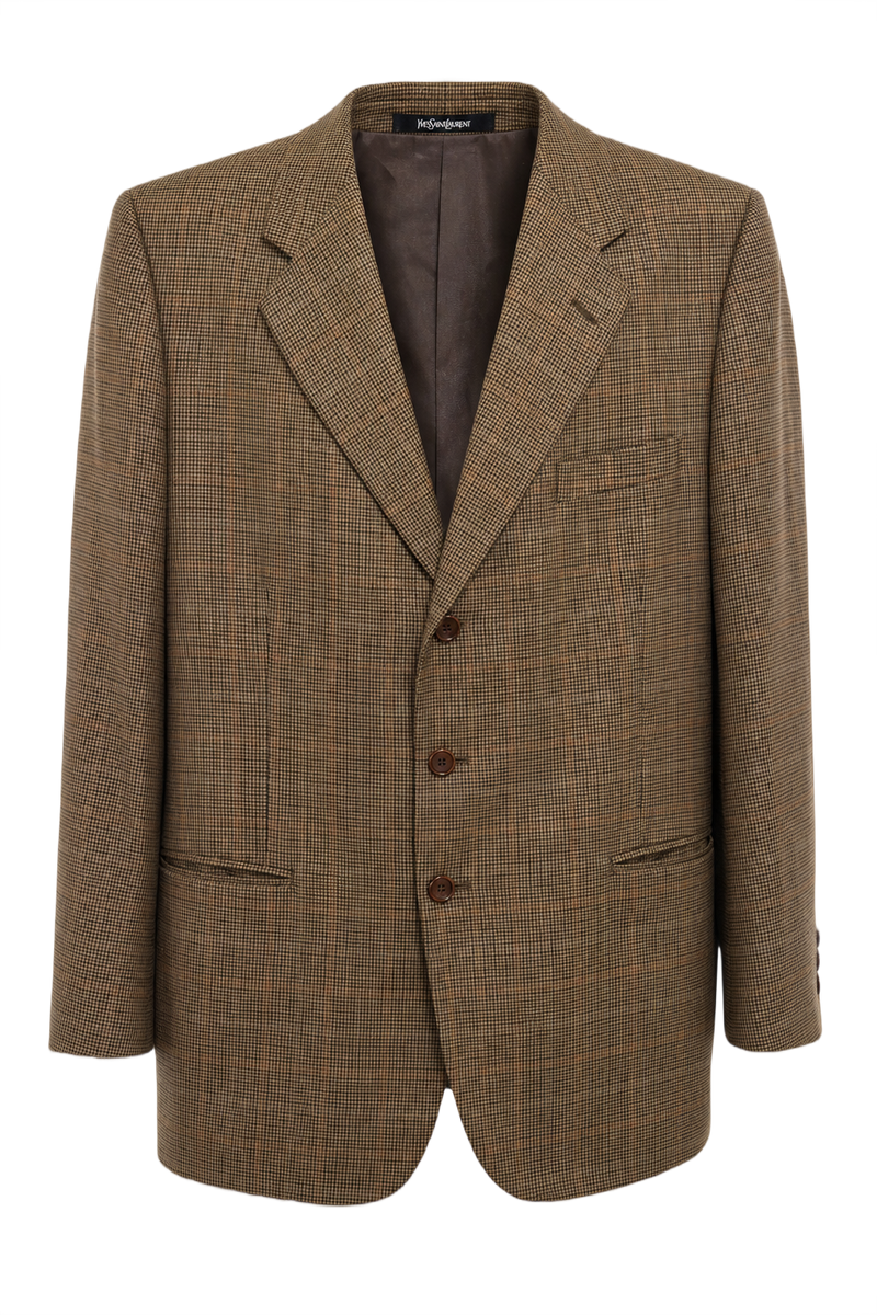 1970s Brown Wool Blazer - Front View