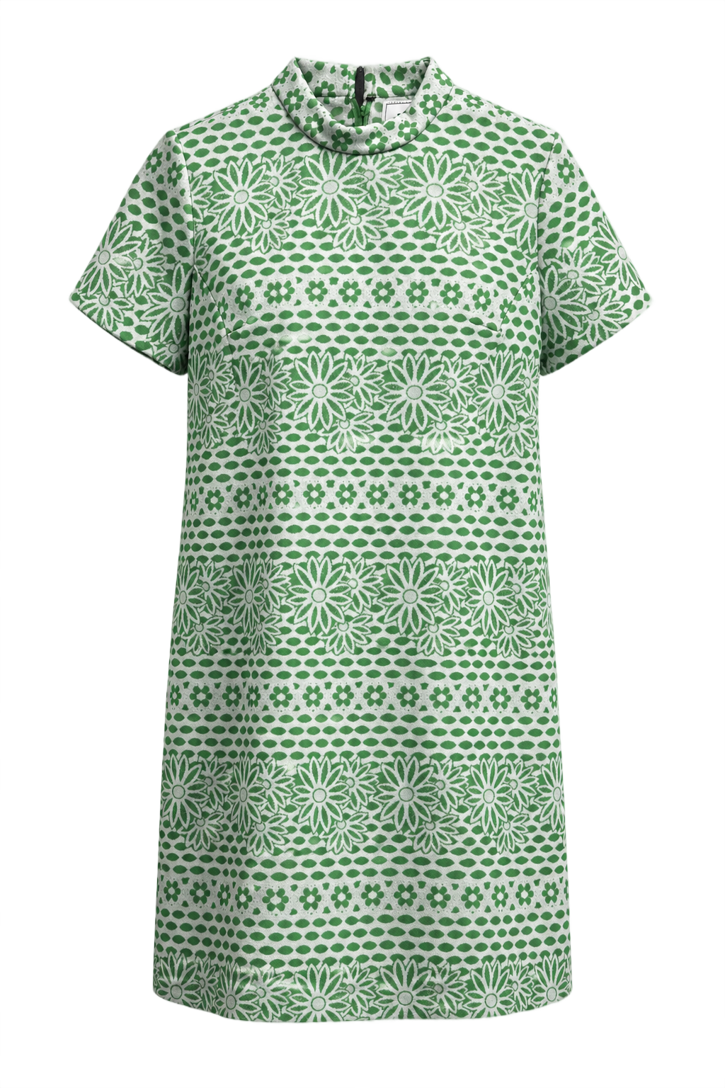 1960s Green Cotton Shift Dress - Front View