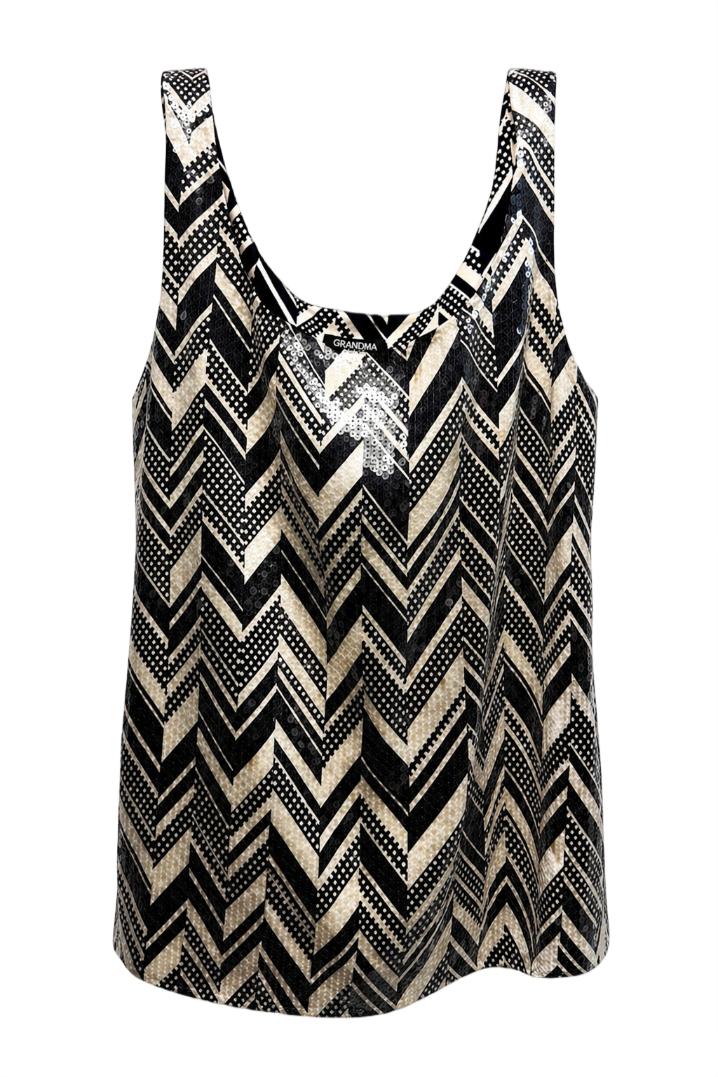 1990s Black Silk-Like Tank Top - Front View