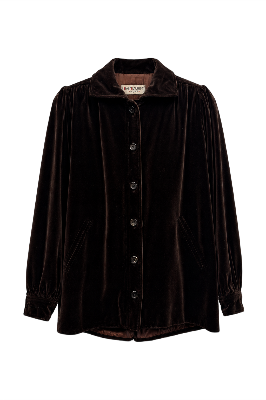 1970s Dark Brown Velvet Jacket - Front View