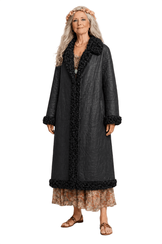 1980s Black Nylon Coat - Model