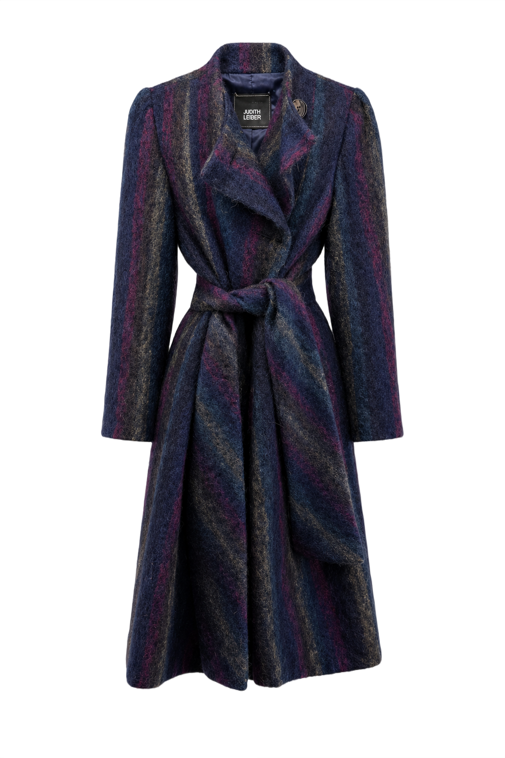 1970s Navy Blue Wool Coat - Front View