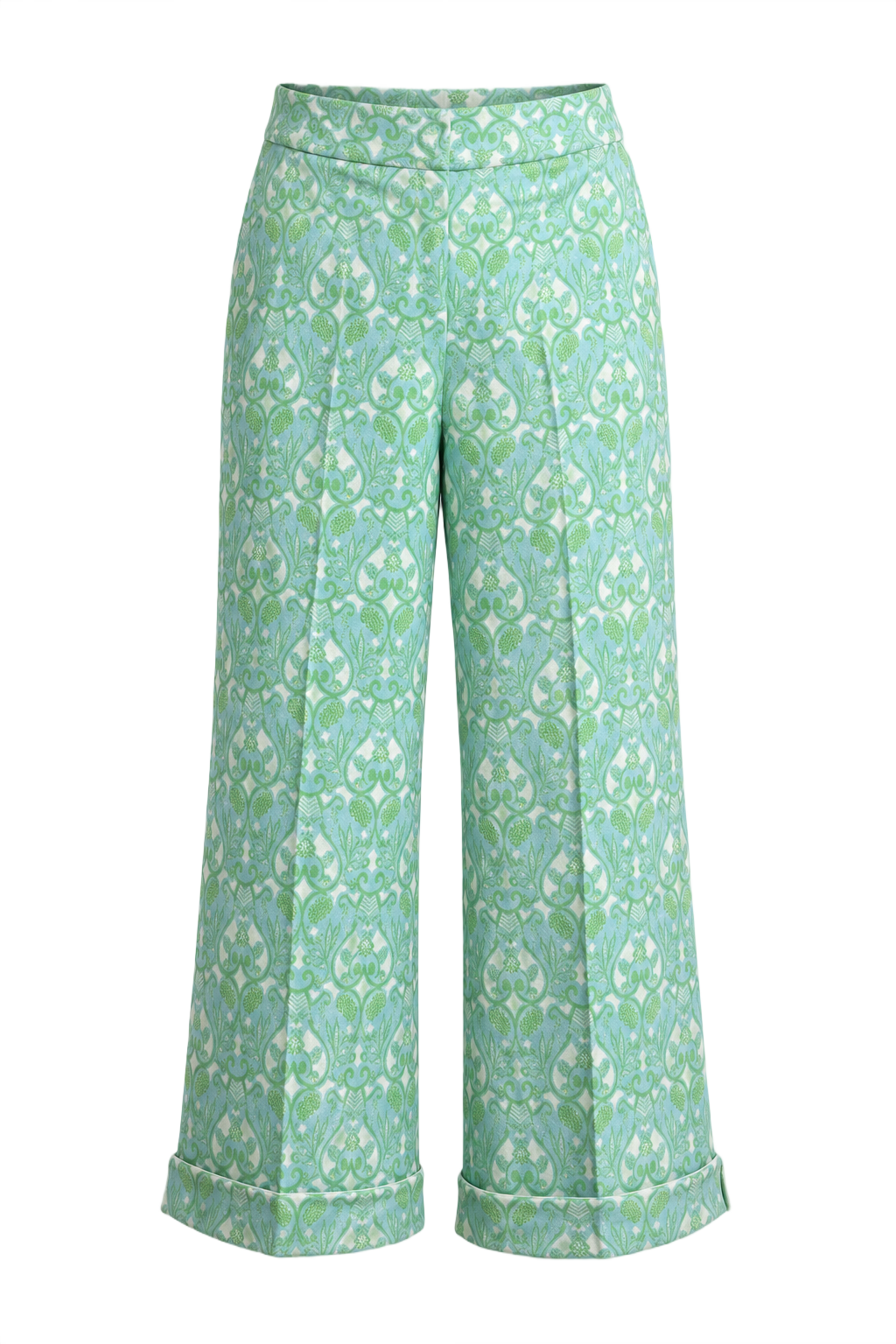 1960s Light Green Cotton Blend Pants - Front View