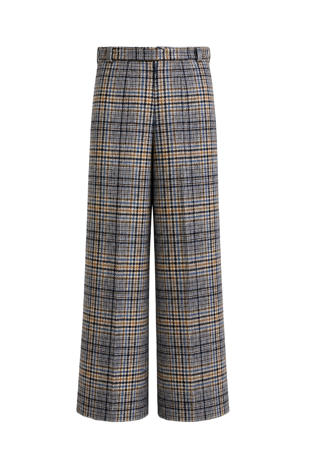 1960s Navy Blue Wool Blend Trousers - Front View