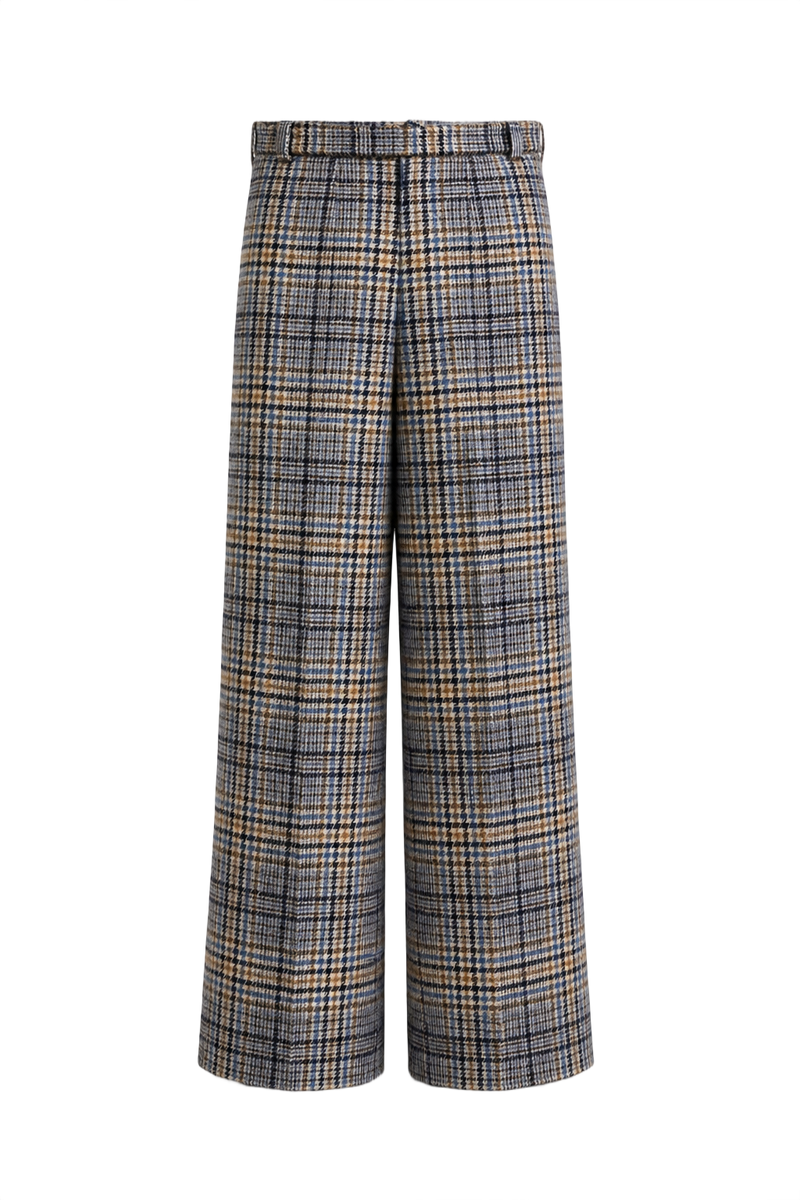 1960s Navy Blue Wool Blend Trousers - Front View