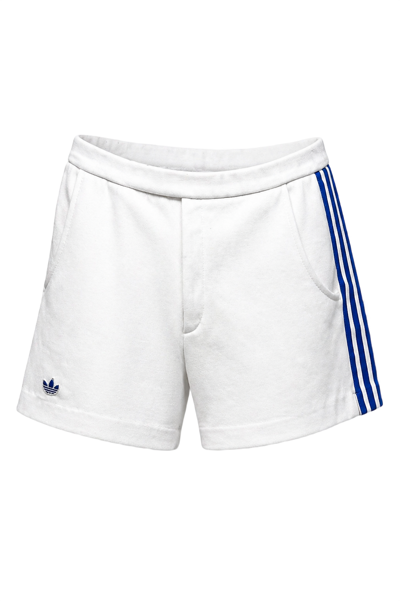 1980s White Cotton Blend Shorts - Front View