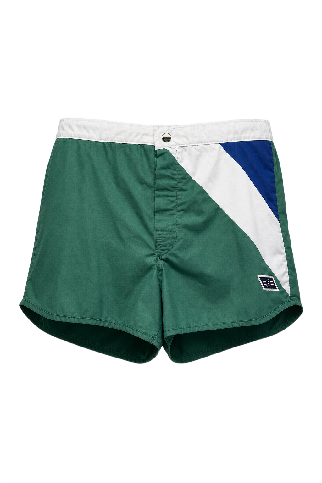 1980s Green Cotton Shorts - Front View