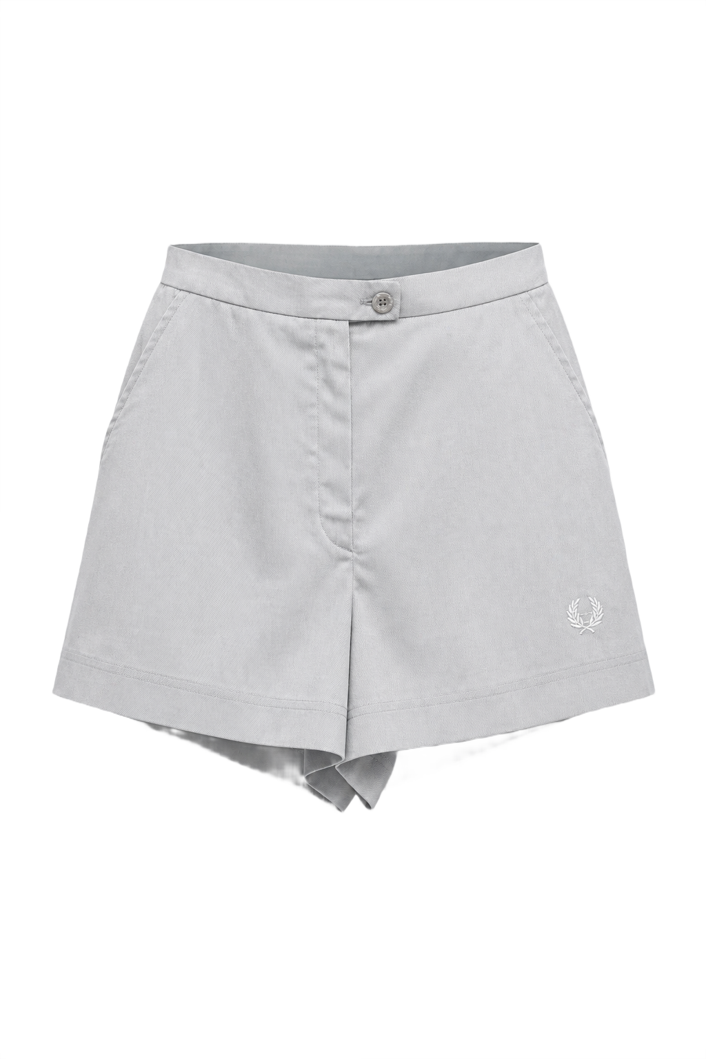 1980s Light Gray Cotton Blend Shorts - Front View