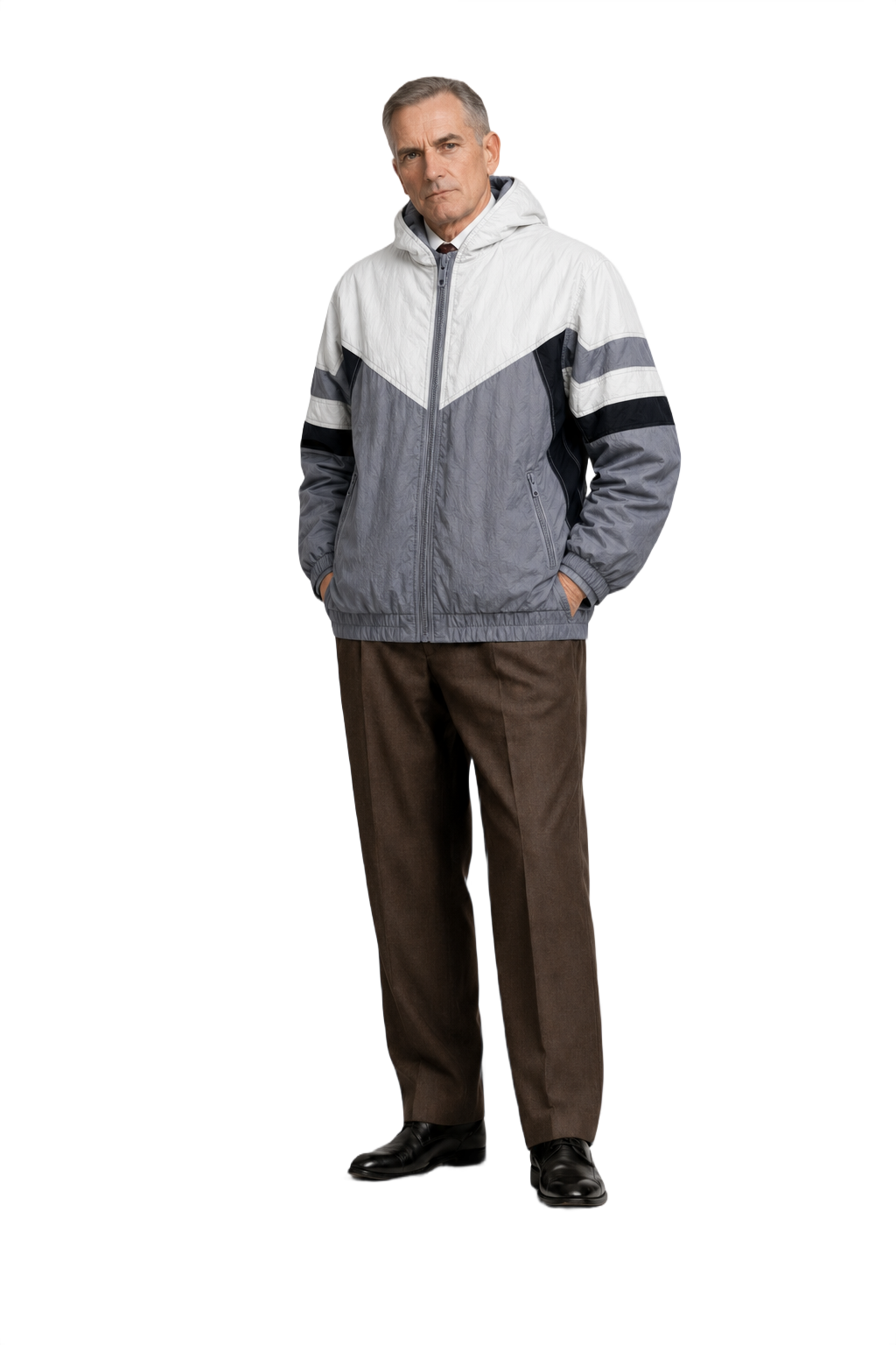 1990s White Nylon Jacket - Model