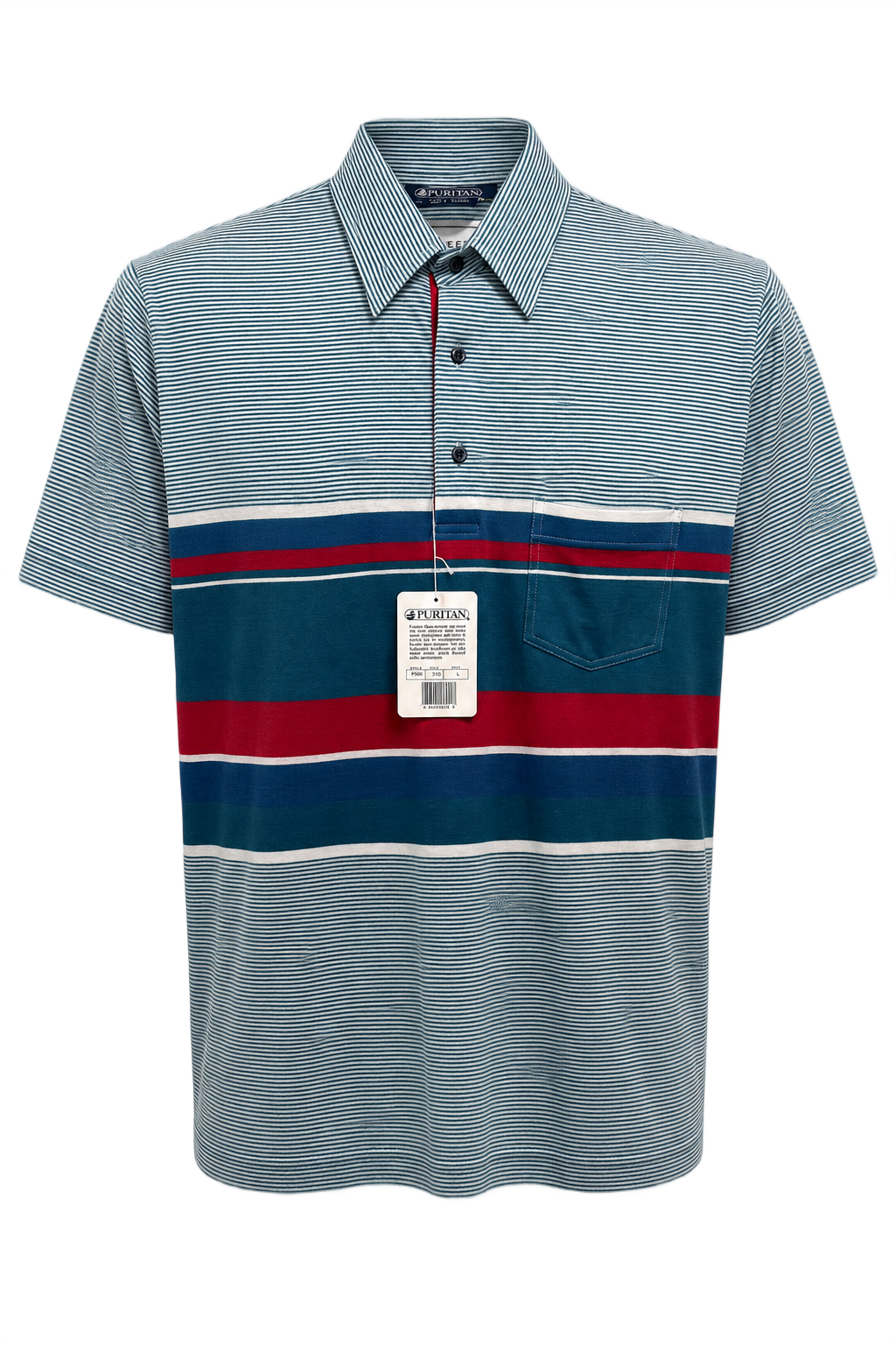 1980s Teal Cotton Polo - Front View