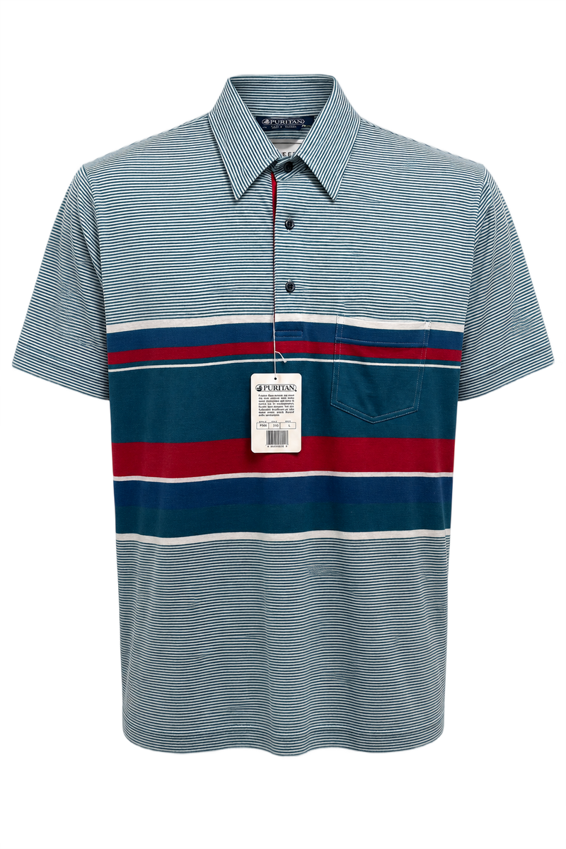1980s Teal Cotton Polo - Front View