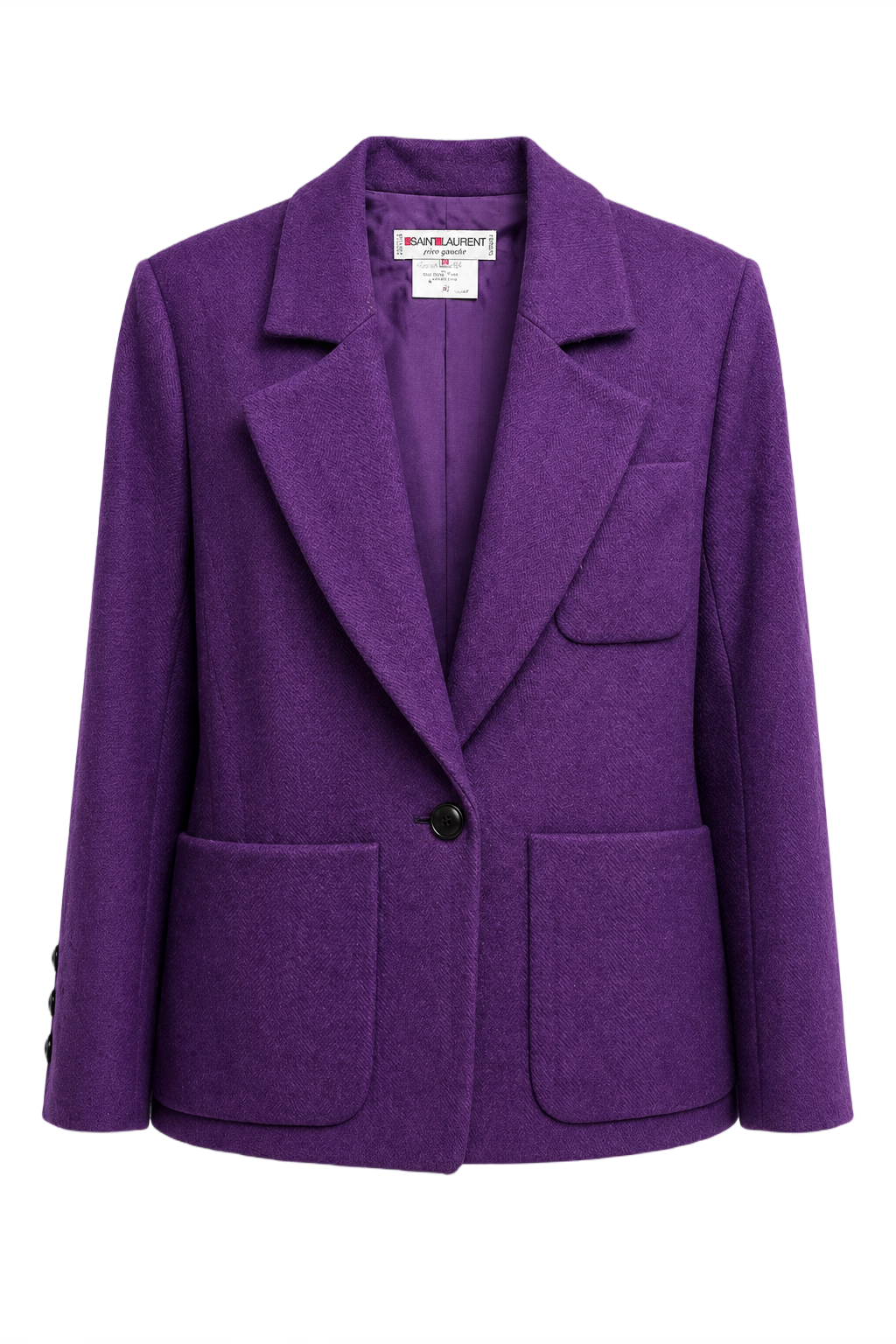 1980s Purple Wool Blazer - Front View