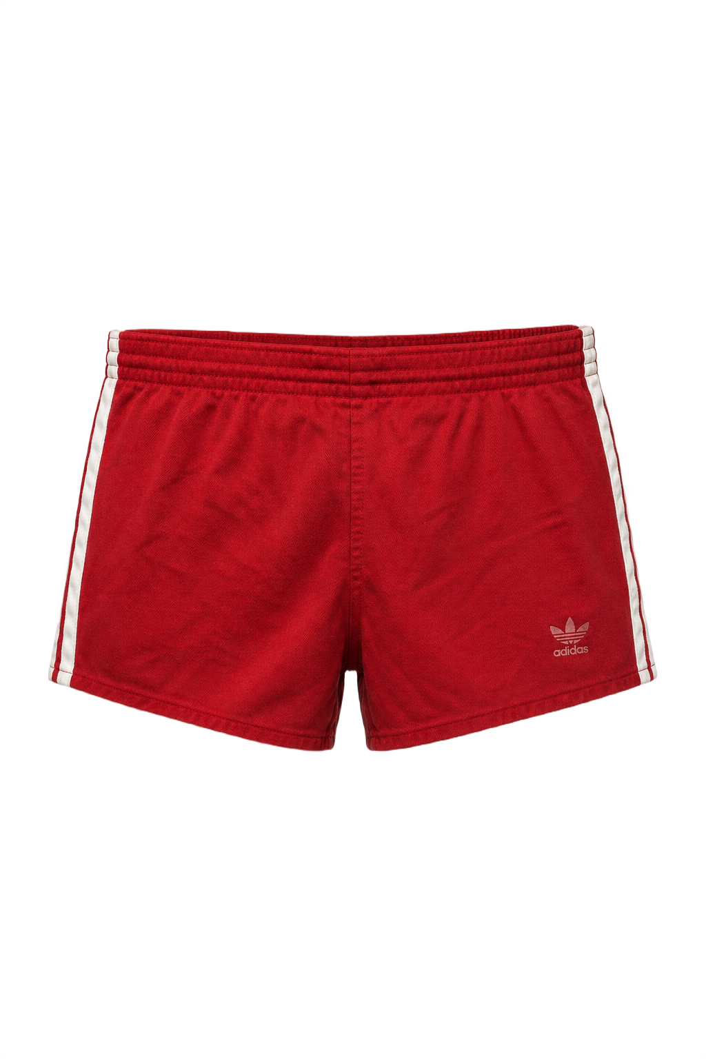 1980s Red Polyester Shorts - Front View