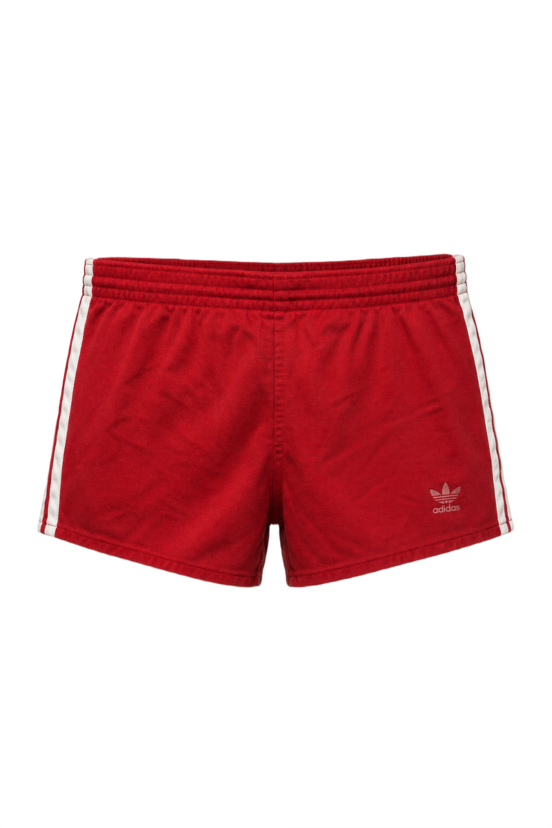 1980s Red Polyester Shorts - Front View