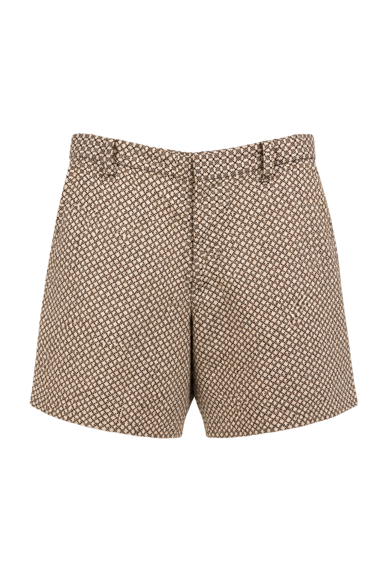 1970s Tan Cotton Shorts - Front View