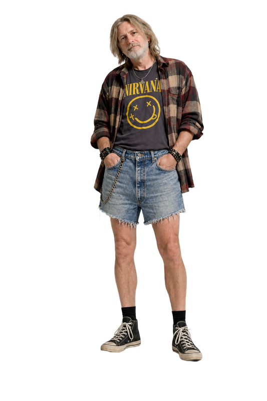 1990s Light Blue Denim Shorts - Model
