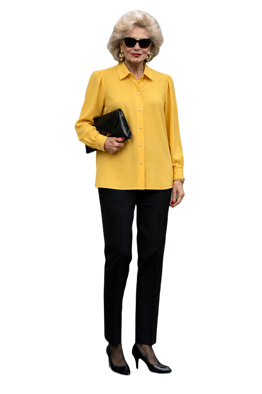 1990s Yellow Blouse - Model