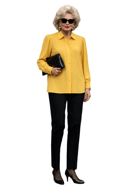 1990s Yellow Blouse - Model