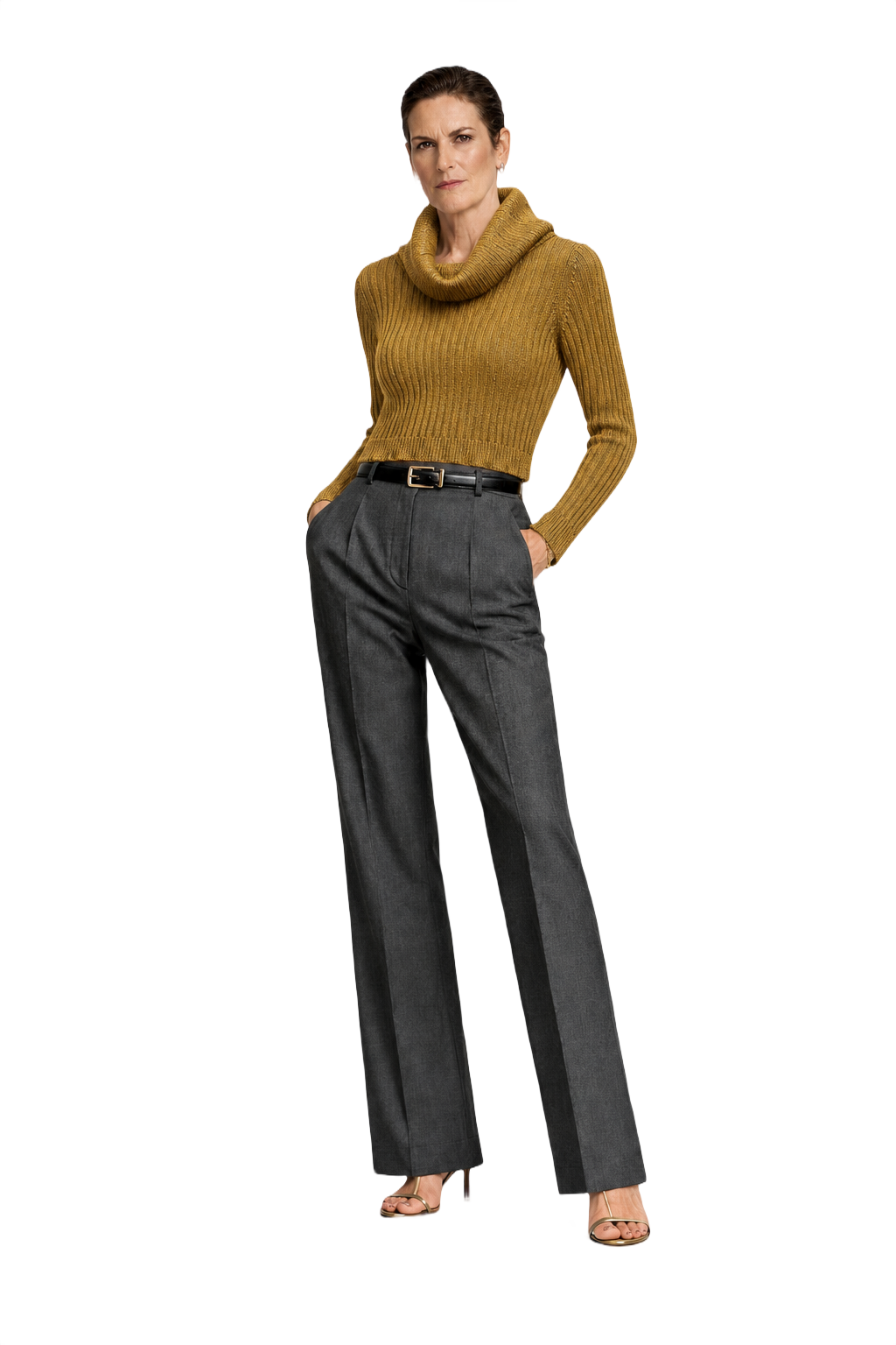 1990s Gold Polyester Sweater - Model