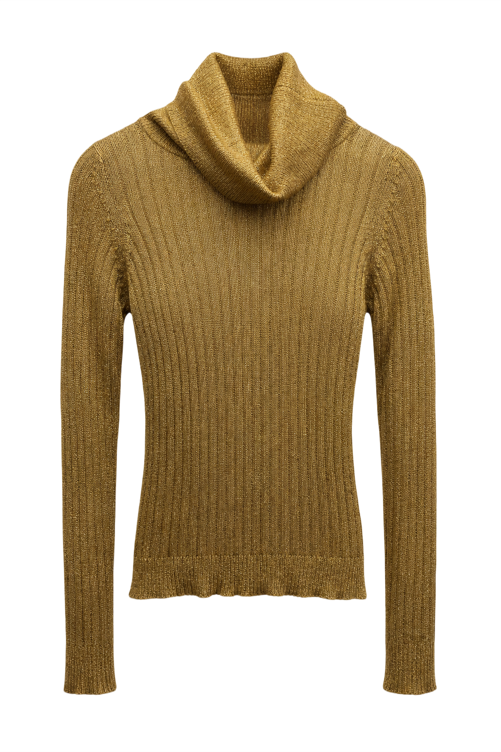 1990s Gold Polyester Sweater - Front View